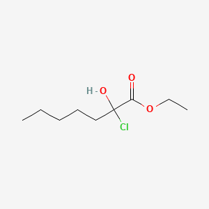 molecular formula C9H17ClO3 B12657584 Ethyl 2-chloro-2-hydroxyheptanoate CAS No. 93923-87-6