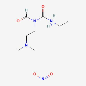 molecular formula C8H18N4O4 B12657588 N,N-Dimethylaminoethylnitrosoethylurea, nitrite salt CAS No. 142713-78-8
