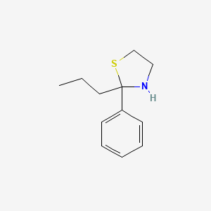 molecular formula C12H17NS B12657589 2-Phenyl-2-propylthiazolidine CAS No. 116112-96-0