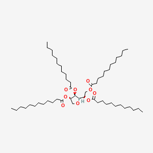 molecular formula C54H100O9 B12657624 Sorbitan, tetradodecanoate CAS No. 93963-93-0