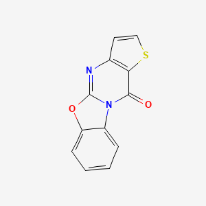 molecular formula C12H6N2O2S B12657658 8-oxa-14-thia-1,10-diazatetracyclo[7.7.0.02,7.011,15]hexadeca-2,4,6,9,11(15),12-hexaen-16-one CAS No. 159852-74-1