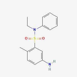 molecular formula C15H18N2O2S B1265773 5-Amino-N-ethyl-2-methyl-N-phenylbenzenesulphonamide CAS No. 51123-09-2