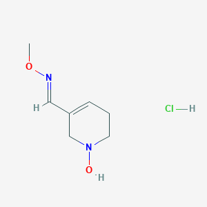 molecular formula C7H13ClN2O2 B126578 3-Pyridinecarboxaldehyde, 1,2,5,6-tetrahydro-1-hydroxy-, O-methyloxime, monohydrochloride, (E)- CAS No. 145427-94-7