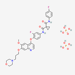 molecular formula C34H40F2N4O14P2 B12657809 Foretinib phosphate CAS No. 1226999-07-0