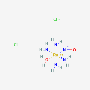 molecular formula Cl2H10N5O2Ru-5 B12657836 Tetraamminehydroxynitrosylruthenium dichloride CAS No. 16482-02-3