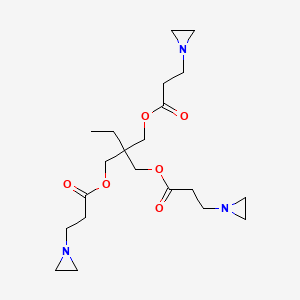 molecular formula C21H35N3O6 B1265801 2-((3-Aziridin-1-ylpropionyl)methyl)-2-ethylpropane-1,3-diyl bis(aziridine-1-propionate) CAS No. 52234-82-9