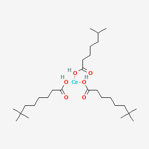 molecular formula C28H56CeO6 B12658024 (Isooctanoato-O)bis(neodecanoato-O)cerium CAS No. 85443-72-7