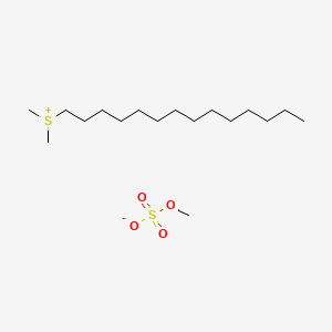 molecular formula C17H38O4S2 B12658209 Dimethyltetradecylsulphonium methyl sulphate CAS No. 79762-45-1