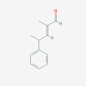molecular formula C12H14O B12658270 2-Pentenal, 2-methyl-4-phenyl- CAS No. 91495-55-5