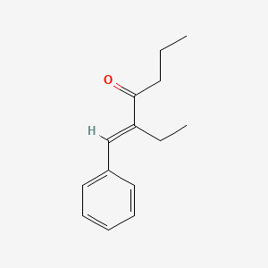 molecular formula C14H18O B12658289 4-Heptanone, 3-(phenylmethylene)- CAS No. 71820-49-0