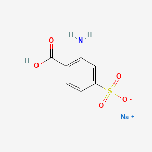molecular formula C7H6NNaO5S B12658364 Sodium hydrogen 4-sulphonatoanthranilate CAS No. 83763-37-5