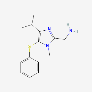 molecular formula C14H19N3S B12658370 2-Aminomethyl-4-isopropyl-1-methyl-5-phenylthioimidazole CAS No. 178979-65-2