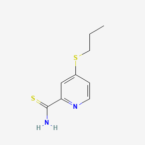molecular formula C9H12N2S2 B12658377 2-Pyridinecarbothioamide, 4-(propylthio)- CAS No. 186044-57-5