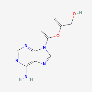 molecular formula C10H11N5O2 B12658463 2-Propen-1-ol, 2-((1-(6-amino-9H-purin-9-yl)ethenyl)oxy)- CAS No. 104532-19-6