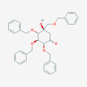 molecular formula C35H36O6 B126585 (2R,3S,4S,5R)-5-Hydroxy-2,3,4-tris(phenylmethoxy)-5-[(phenylmethoxy)methyl]-cyclohexanone CAS No. 911439-19-5