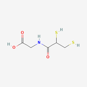 molecular formula C5H9NO3S2 B12658541 Glycine, N-(2,3-dimercapto-1-oxopropyl)- CAS No. 62546-15-0