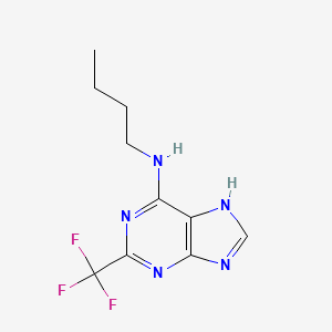 molecular formula C10H12F3N5 B12658594 N-Butyl-2-(trifluoromethyl)-9H-purin-6-amine CAS No. 6621-83-6