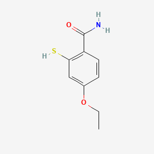 molecular formula C9H11NO2S B12658635 4-Ethoxy-2-mercaptobenzamide CAS No. 85169-21-7