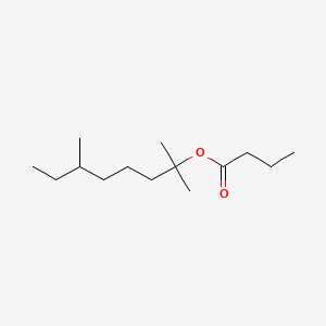 molecular formula C14H28O2 B12658676 1,1,5-Trimethylheptyl butyrate CAS No. 96846-75-2