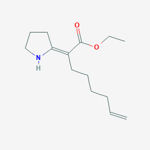 molecular formula C14H23NO2 B12658741 7-Octenoic acid, 2-(2-pyrrolidinylidene)-, ethyl ester CAS No. 118268-52-3