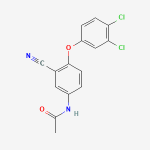 molecular formula C15H10Cl2N2O2 B12658796 Acetamide, N-(3-cyano-4-(3,4-dichlorophenoxy)phenyl)- CAS No. 99902-88-2