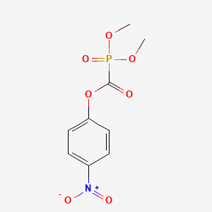 molecular formula C9H10NO7P B12658859 Phosphinecarboxylic acid, dimethoxy-, 4-nitrophenyl ester, oxide CAS No. 83877-26-3