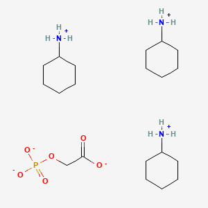 molecular formula C20H44N3O6P B12658872 Tris(cyclohexylammonium) (phosphonatooxy)acetate CAS No. 95648-83-2
