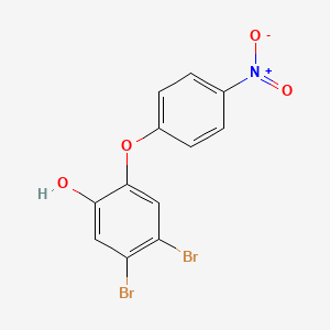 molecular formula C12H7Br2NO4 B12658934 4,5-Dibromo-2-(4-nitrophenoxy)phenol CAS No. 84604-84-2