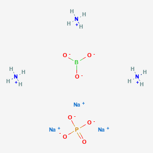 molecular formula BH12N3Na3O7P B12659065 Ammonium sodium borate phosphate CAS No. 69102-85-8