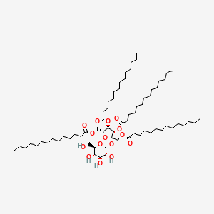 molecular formula C68H126O15 B12659068 Sucrose tetramyristate CAS No. 94139-17-0