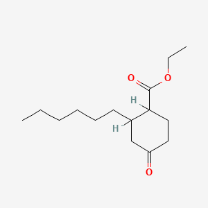 molecular formula C15H26O3 B12659091 Ethyl 2-hexyl-4-oxocyclohexanecarboxylate CAS No. 93804-13-8
