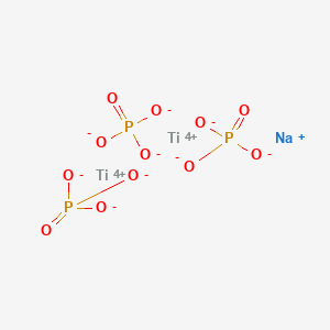 molecular formula NaO12P3Ti2 B12659121 sodium;titanium(4+);triphosphate CAS No. 22239-24-3