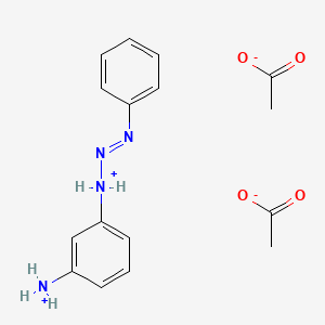 molecular formula C16H20N4O4 B12659149 (3-azaniumylphenyl)-phenyldiazenylazanium;diacetate CAS No. 94031-09-1