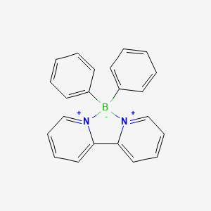 molecular formula C22H18BN2+ B12659278 Boron(1+), (2,2'-bipyridine)diphenyl-, chloride CAS No. 14075-86-6