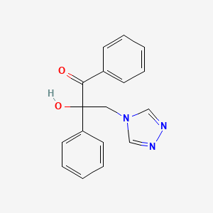 molecular formula C17H15N3O2 B12659342 1-Propanone, 2-hydroxy-1,2-diphenyl-3-(4H-1,2,4-triazol-4-yl)- CAS No. 107659-28-9
