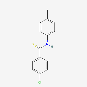 molecular formula C14H12ClNS B12659347 Benzenecarbothioamide, 4-chloro-N-(4-methylphenyl)- CAS No. 95236-95-6