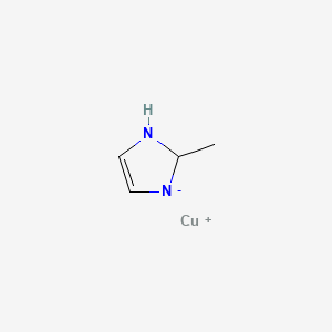 molecular formula C4H7CuN2 B12659372 2-Methyl-1H-imidazole, copper(1+) salt CAS No. 85392-46-7