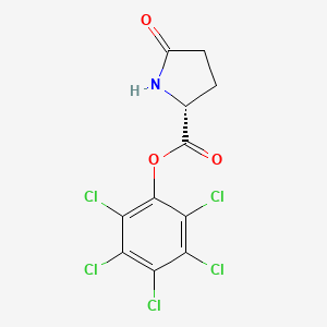 molecular formula C11H6Cl5NO3 B12659373 Perchlorophenyl 5-oxo-D-prolinate CAS No. 50654-95-0
