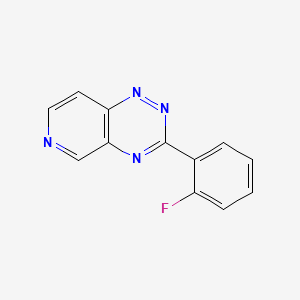 molecular formula C12H7FN4 B12659378 3-(2-Fluoro-phenyl)-pyrido(3,4-e)(1,2,4)triazine CAS No. 121845-53-2