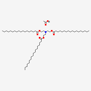 molecular formula C62H121NO8 B12659383 Tris(2-(stearoyloxy)ethyl)ammonium acetate CAS No. 93803-16-8