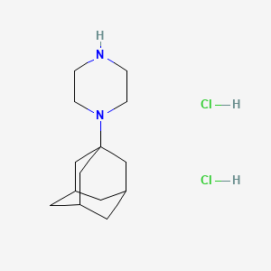 molecular formula C14H26Cl2N2 B1265941 金刚烷，1-(1-哌嗪基)-，二盐酸盐 CAS No. 30537-92-9
