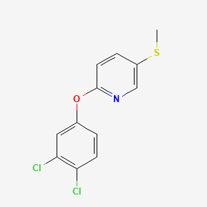 molecular formula C12H9Cl2NOS B12659415 Pyridine, 2-(3,4-dichlorophenoxy)-5-(methylthio)- CAS No. 85330-94-5