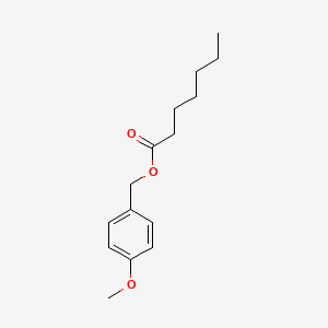 molecular formula C15H22O3 B12659501 (4-Methoxyphenyl)methyl heptanoate CAS No. 71607-51-7
