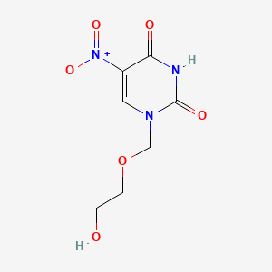 molecular formula C7H9N3O6 B12659518 1-((2-Hydroxyethoxy)methyl)-5-nitrouracil CAS No. 81797-05-9
