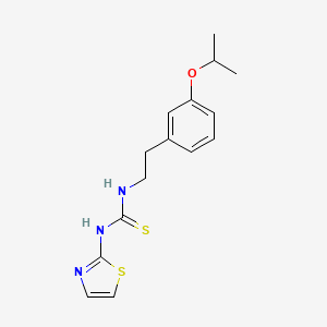 molecular formula C15H19N3OS2 B12659535 Thiourea, N-(2-(3-(1-methylethoxy)phenyl)ethyl)-N'-2-thiazolyl- CAS No. 149488-33-5
