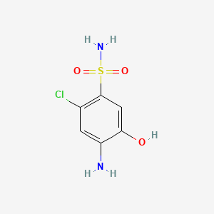molecular formula C6H7ClN2O3S B1265960 苯磺酰胺，4-氨基-2-氯-5-羟基- CAS No. 41606-65-9