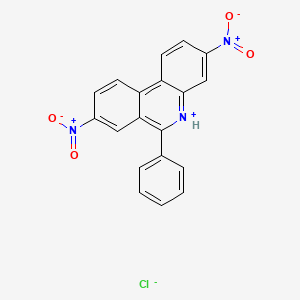 molecular formula C19H12ClN3O4 B12659610 3,8-Dinitro-6-phenylphenanthridinium chloride CAS No. 94094-41-4