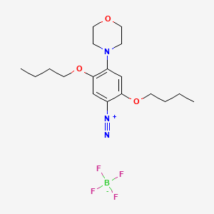 molecular formula C18H28BF4N3O3 B1265962 2,5-Dibutoxy-4-(4-morpholinyl)benzenediazonium tetrafluoroborate CAS No. 50543-78-7