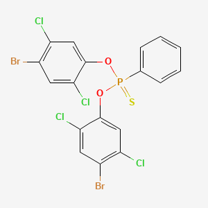 molecular formula C18H9Br2Cl4O2PS B1265963 Phosphonothioic acid, phenyl-, O,O-bis(4-bromo-2,5-dichlorophenyl) ester CAS No. 50654-88-1