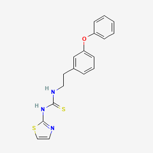 molecular formula C18H17N3OS2 B12659638 Thiourea, N-(2-(3-phenoxyphenyl)ethyl)-N'-2-thiazolyl- CAS No. 172505-82-7